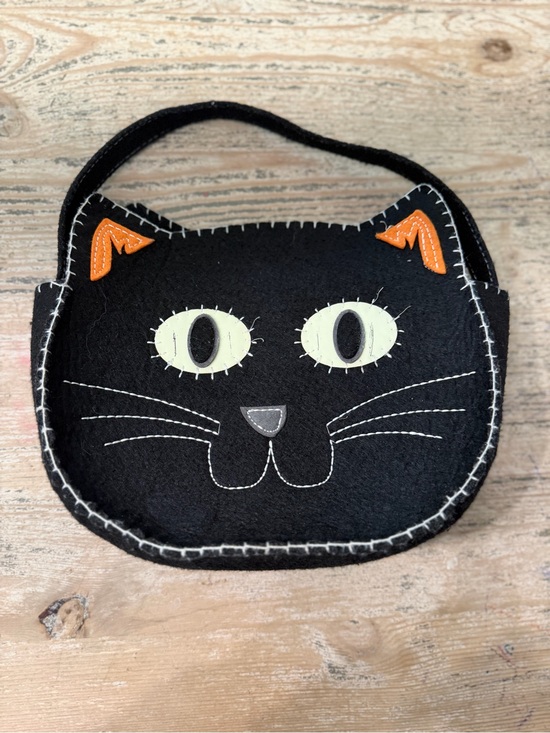 Pottery Barn Kids Other - Black Cat-Shaped Felt Pet Trick or Treat Bag by